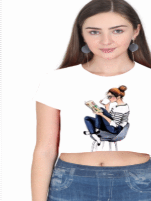 Female Womens AOP Crop Top | FA32 White S