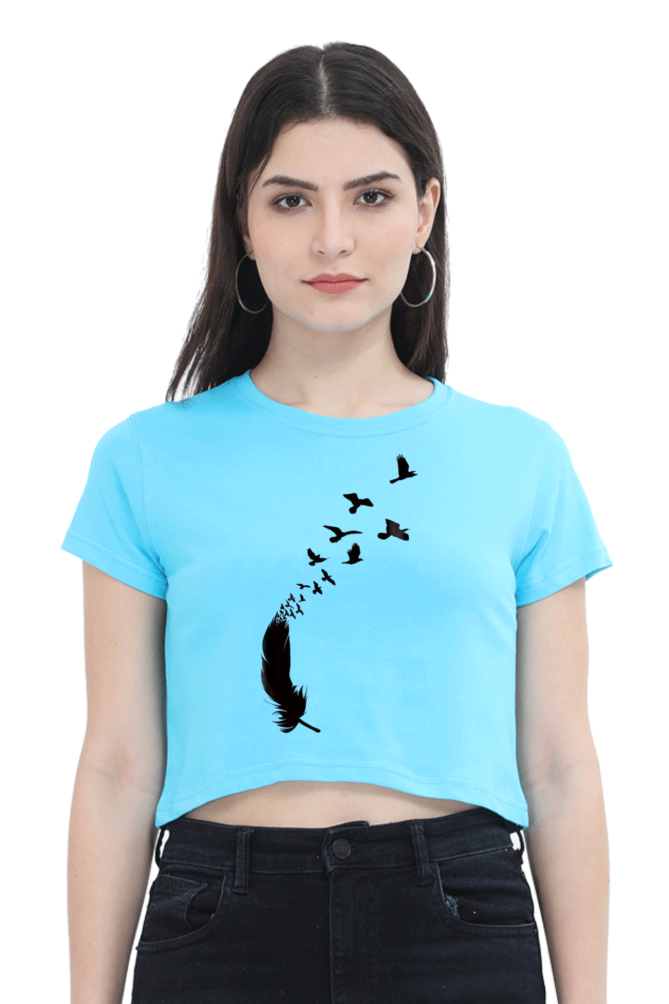 Female Crop Top | FC39 SkyBlue s