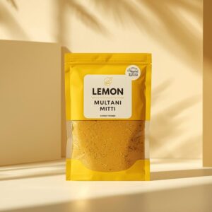 Lemon Multani Mitti Powder – 100% Natural Skin Brightening Clay | Deep Cleanse & Oil Control | 100g